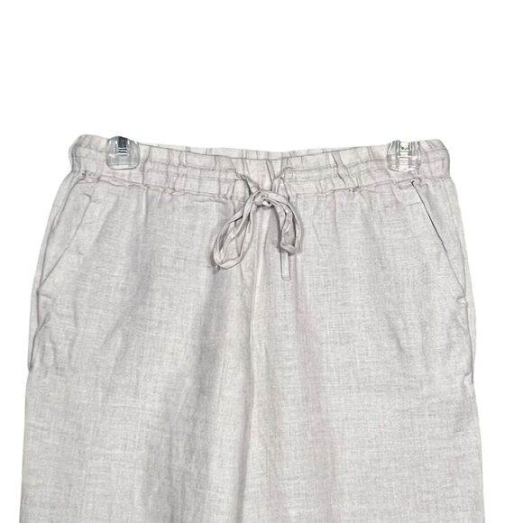 Charter Club Pants Womens Petite Small Beige Linen Drawstring Elastic Waist - Picture 10 of 12